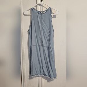 Light Blue Sleeveless Denim Dress